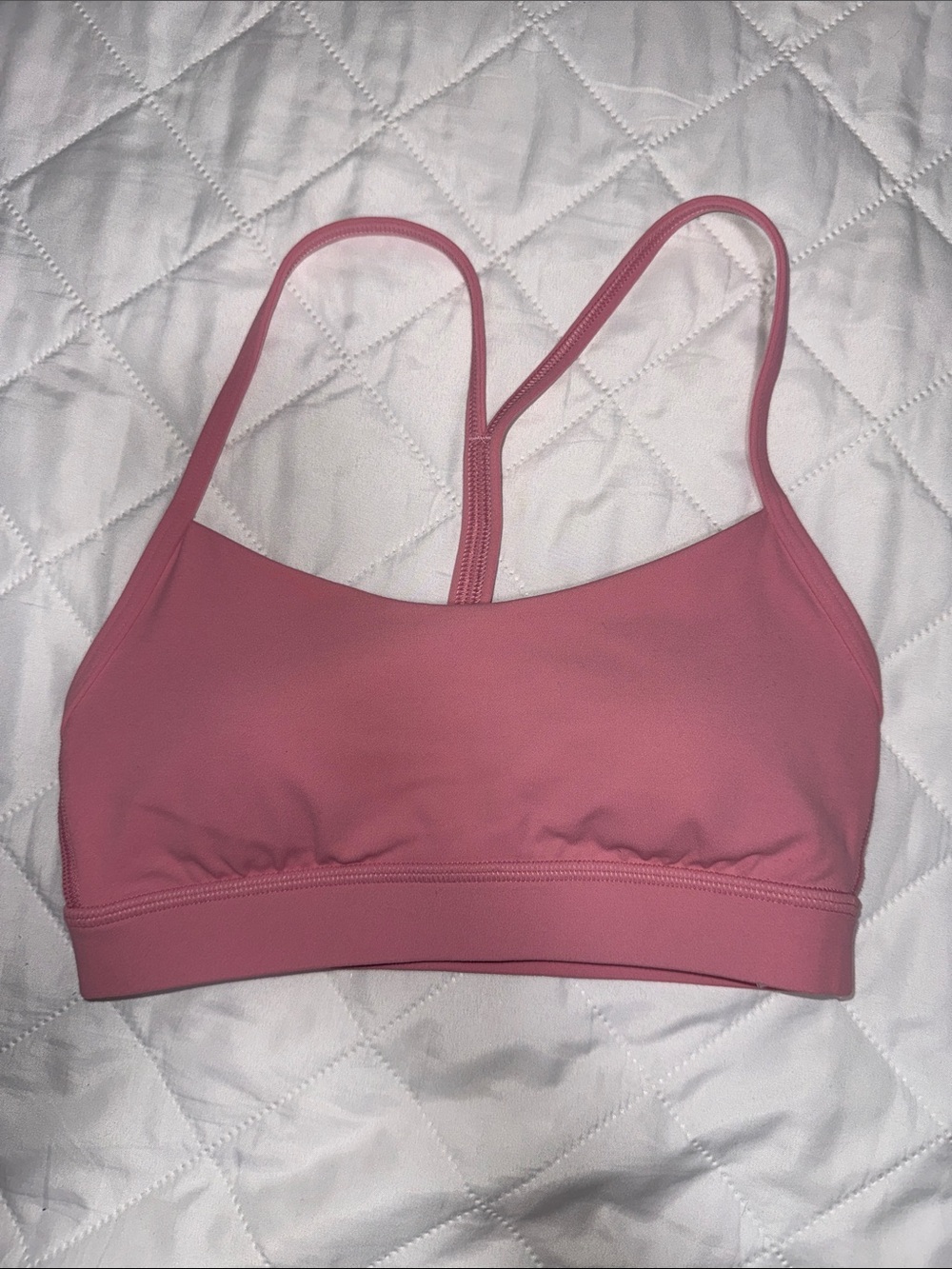 Lululemon Flow Y Bra Pink Light Support Yoga Sports Bra Size 2